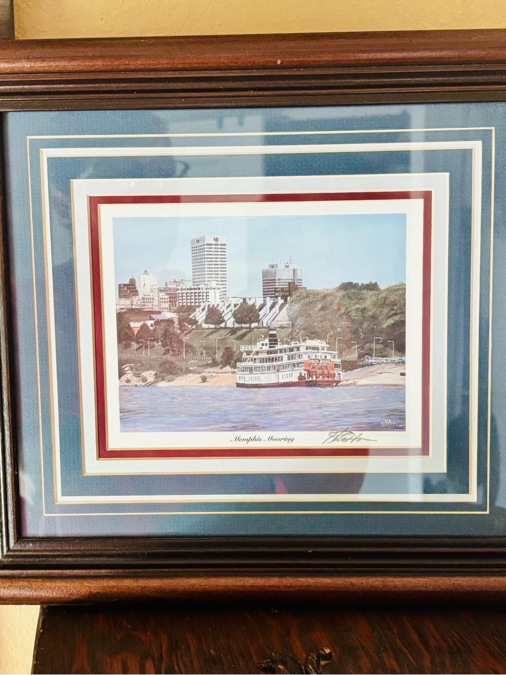 Framed & Hand-Signed "Memphis Mooring" Print by Harold Stratton